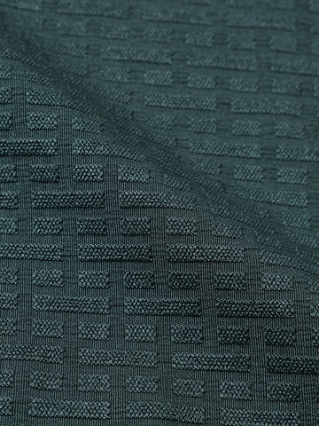 Men's Green Boxy Fit Textured Casual T-Shirt