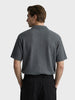 Men's Grey Boxy Fit Textured Casual T-Shirt