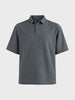 Men's Grey Boxy Fit Textured Casual T-Shirt