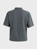 Men's Grey Boxy Fit Textured Casual T-Shirt