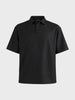 Men's Black Boxy Fit Textured Casual T-Shirt