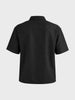 Men's Black Boxy Fit Textured Casual T-Shirt
