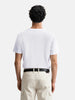 Men's White Boxy Fit Textured Resort Wear T-Shirt