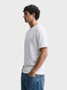 Men's White Boxy Fit Textured Resort Wear T-Shirt