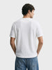 Men's White Boxy Fit Textured Resort Wear T-Shirt