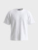Men's White Boxy Fit Textured Resort Wear T-Shirt