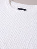 Men's White Boxy Fit Textured Resort Wear T-Shirt