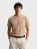 Men's Beige Boxy Fit Textured Resort Wear T-Shirt