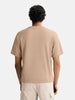 Men's Beige Boxy Fit Textured Resort Wear T-Shirt
