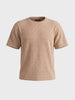 Men's Beige Boxy Fit Textured Resort Wear T-Shirt