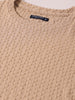 Men's Beige Boxy Fit Textured Resort Wear T-Shirt