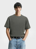 Men's Green Boxy Fit Textured Resort Wear T-Shirt