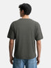 Men's Green Boxy Fit Textured Resort Wear T-Shirt