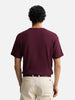 Men's Maroon Boxy Fit Textured Resort Wear T-Shirt