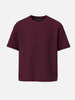 Men's Maroon Boxy Fit Textured Resort Wear T-Shirt