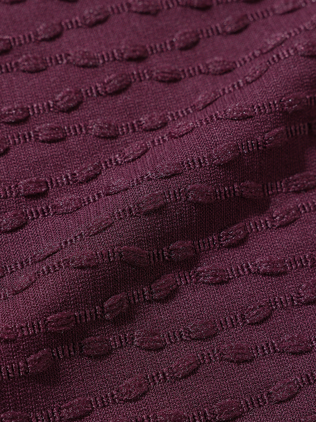 Men's Maroon Boxy Fit Textured Resort Wear T-Shirt