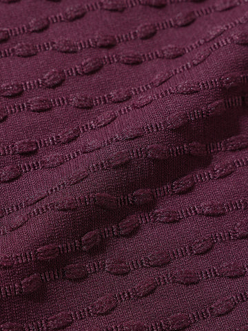 Men's Maroon Boxy Fit Textured Resort Wear T-Shirt