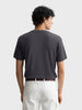 Men's Grey Boxy Fit Textured Resort Wear T-Shirt