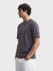 Men's Grey Boxy Fit Textured Resort Wear T-Shirt