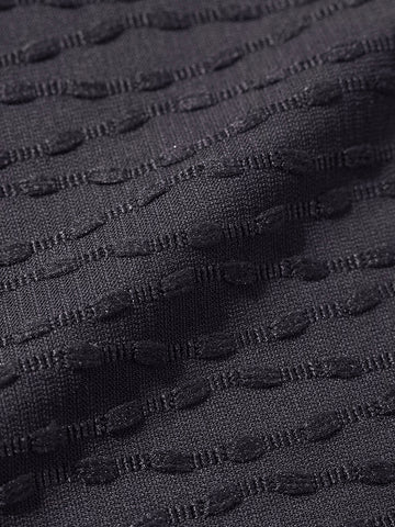 Men's Grey Boxy Fit Textured Resort Wear T-Shirt