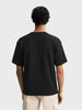 Men's Black Boxy Fit Textured Resort Wear T-Shirt