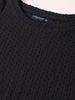 Men's Black Boxy Fit Textured Resort Wear T-Shirt