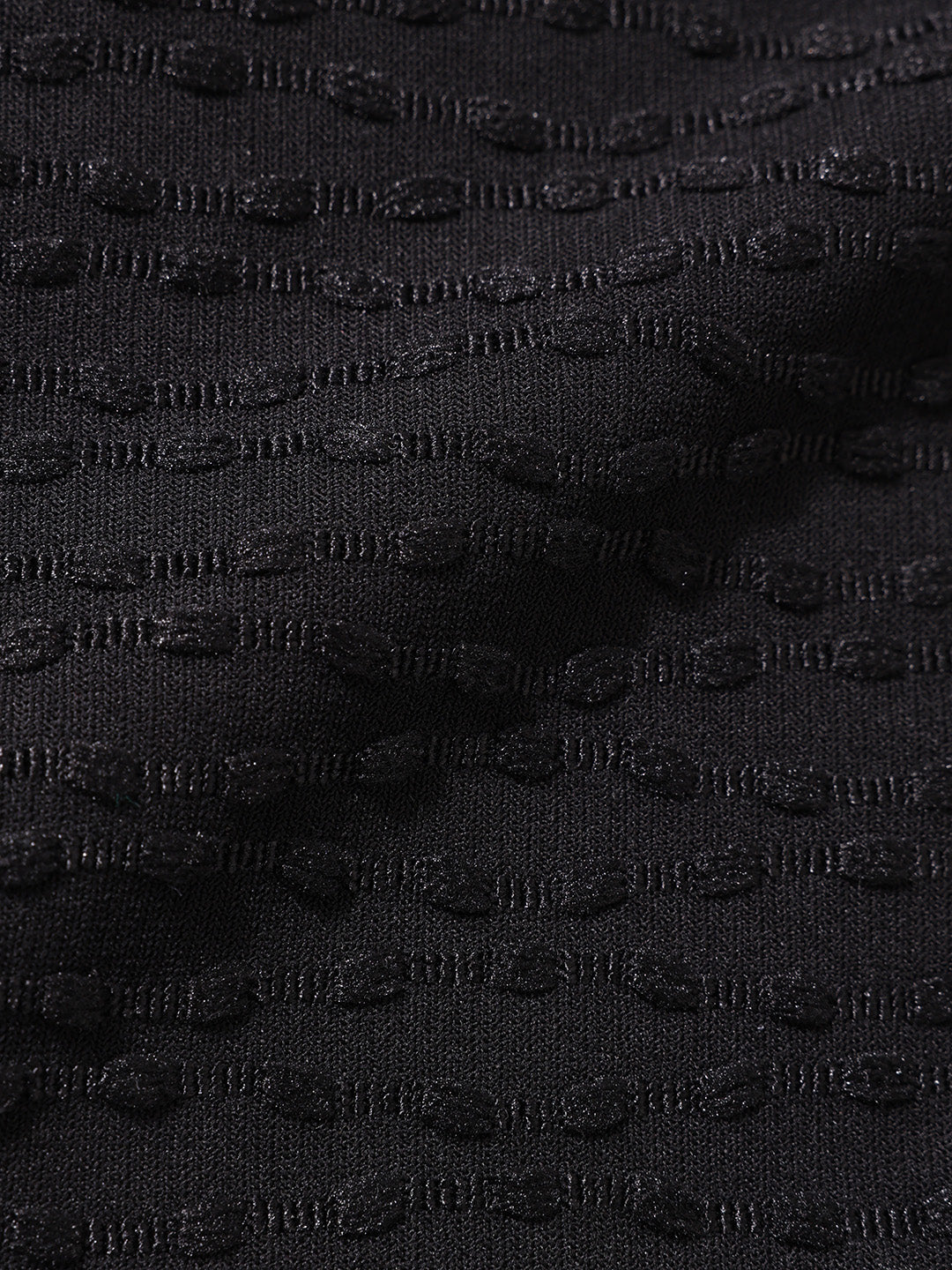 Men's Black Boxy Fit Textured Resort Wear T-Shirt