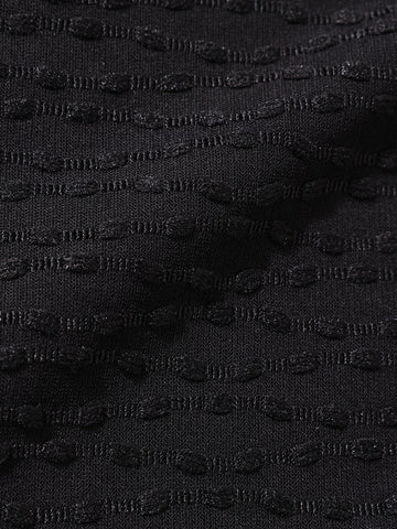 Men's Black Boxy Fit Textured Resort Wear T-Shirt