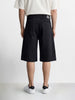 Men's Black Wide Leg Fit Solid Retro Wear Shorts