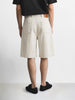 Men's White Wide Leg Fit Solid Retro Wear Shorts