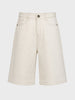 Men's White Wide Leg Fit Solid Retro Wear Shorts