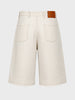 Men's White Wide Leg Fit Solid Retro Wear Shorts
