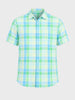 Men's Green Slim Fit Checked Casual Shirt