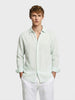 Men's Mint Blue Relaxed Fit Striped Casual Shirt