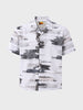 Men's Grey Relaxed Fit Printed Resort Wear Shirt