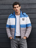 Men's Grey Slim Fit Colourblocked Casual Jacket