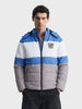 Men's Grey Slim Fit Colourblocked Casual Jacket