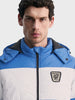 Men's Grey Slim Fit Colourblocked Casual Jacket