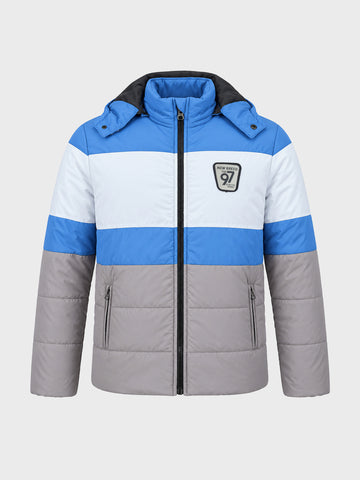 Men's Grey Slim Fit Colourblocked Casual Jacket