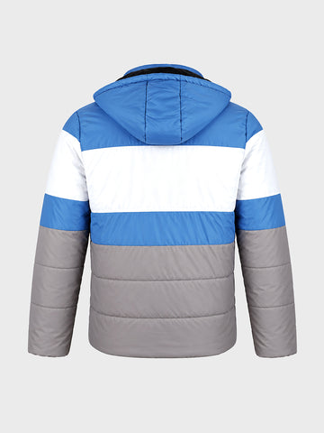 Men's Grey Slim Fit Colourblocked Casual Jacket