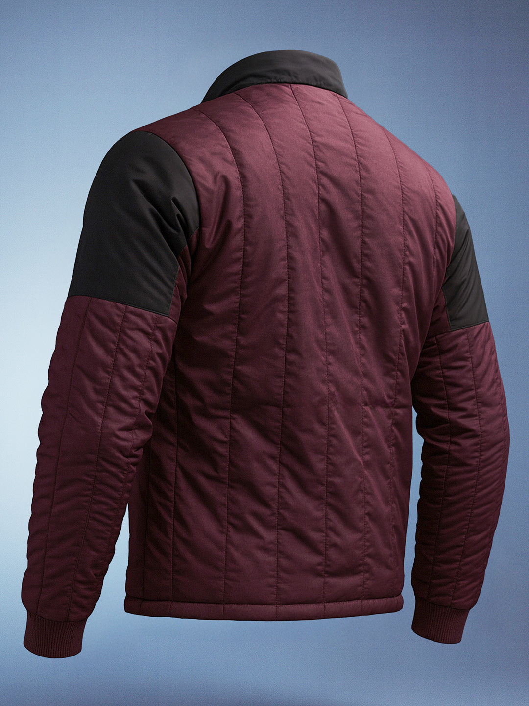 Men's Maroon Slim Fit Solid Casual Winter Jacket