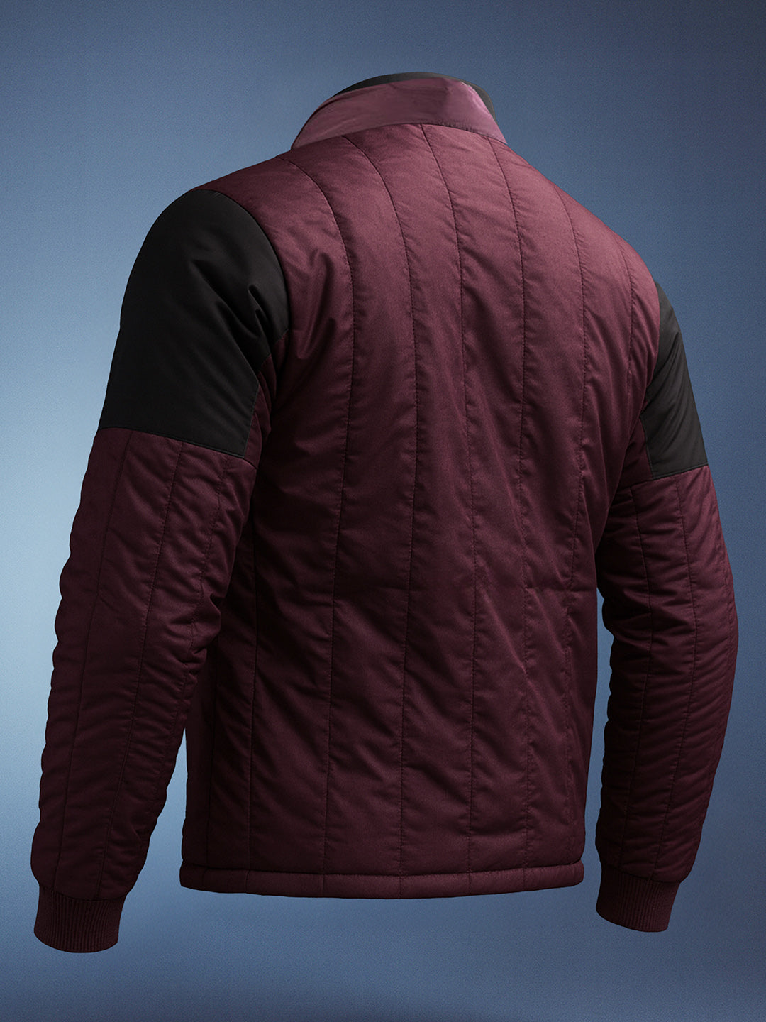 Men's Wine Red Slim Fit Solid Casual Jackets
