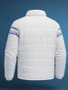 Men's White Slim Fit Colourblocked Casual Winter Jacket