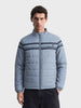 Men's Grey Slim Fit Colourblocked Casual Jacket