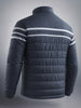 Men's Navy Blue Slim Fit Colourblocked Casual Winter Jacket