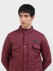 Men's Maroon Slim Fit Solid Casual Winter Jacket