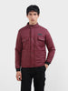 Men's Maroon Slim Fit Solid Casual Winter Jacket