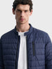 Men's Navy Blue Slim Fit Solid Casual Jacket