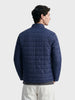 Men's Navy Blue Slim Fit Solid Casual Jacket