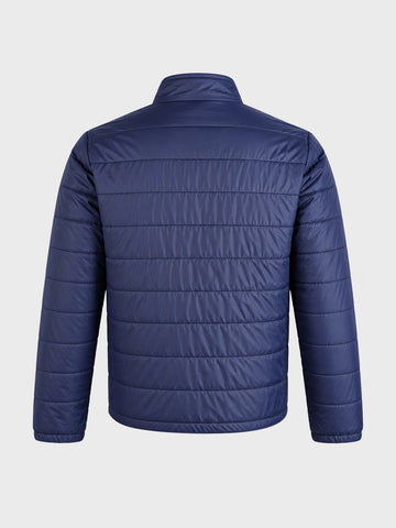 Men's Navy Blue Slim Fit Solid Casual Jacket